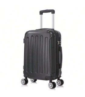 RAYKONG Mala de cabine ABS 55x40x20cm (40L) - Carrinho de bagagem de mão pequeno - 4 rodas duplas giratórias 360° - Preto