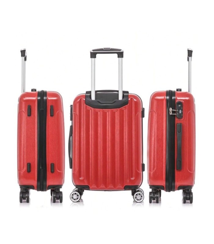 1990s Mala de cabine em policarbonato 55x40x20cm (40L) - 20 polegadas - Vermelho