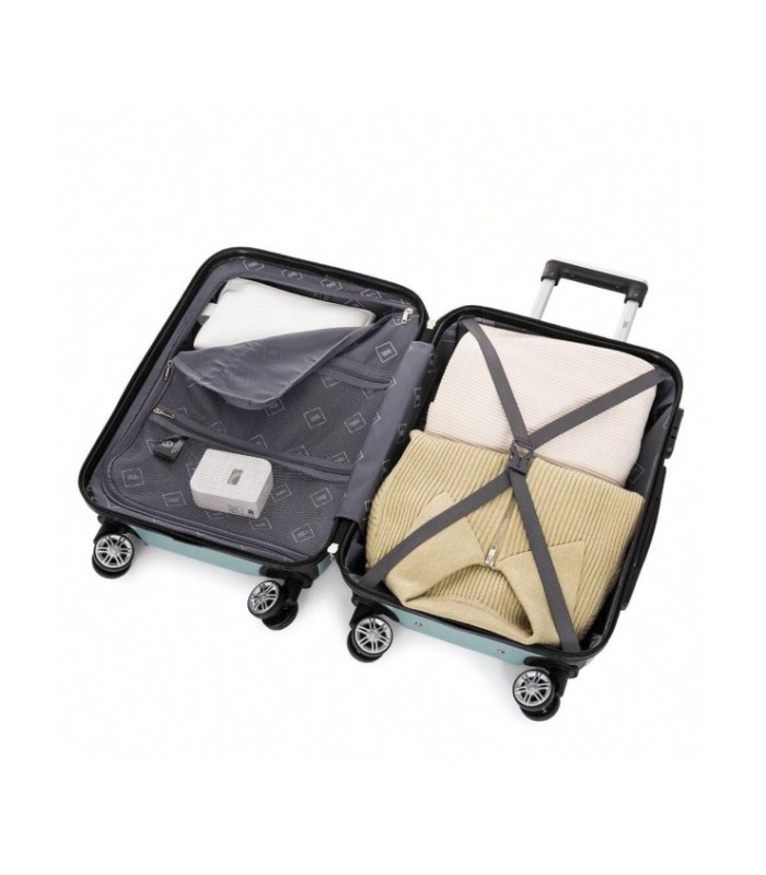 1990s Mala de cabine em policarbonato 55x39x21cm (40L) - 20 polegadas - Hortelã