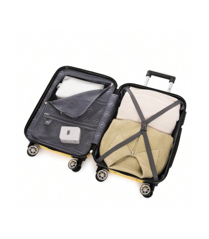1990s Mala de cabine em policarbonato 55x40x20cm (40L) - 20 polegadas - Amarelo