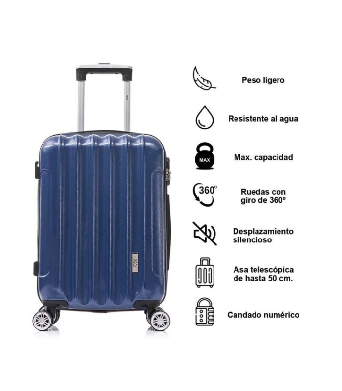 1990s Maleta de Cabina Policarbonato 55x39x21cm (40L) - 20 Pulgadas - AzulMarino