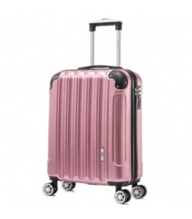 1990s Maleta de Cabina 55x40x20cm (44L) Policarbonato - Maxima Capacidad - Candado Incrustada - 20 Pulgadas - RosaDorado