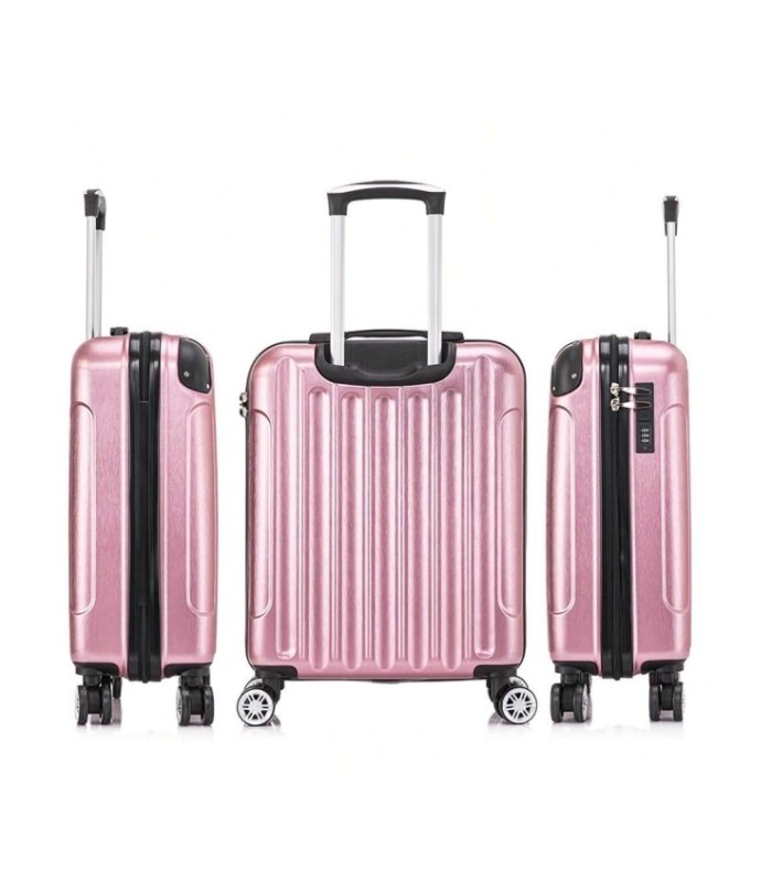 1990s Maleta de Cabina 55x40x20cm (44L) Policarbonato - Maxima Capacidad - Candado Incrustada - 20 Pulgadas - RosaDorado