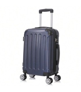 RAYKONG Mala de cabine ABS 55x40x20cm (40L) - Carrinho de bagagem de mão pequeno - 4 rodas duplas giratórias 360° - Azul-marinho