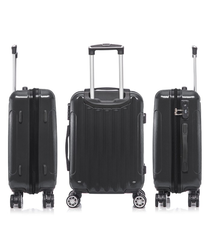 1990s Juego de Maletas Policarbonato Rígida 3 Piezas|Maleta Cabina 55cm|Maleta Mediana 68cm|Neceser 29cm - Negro