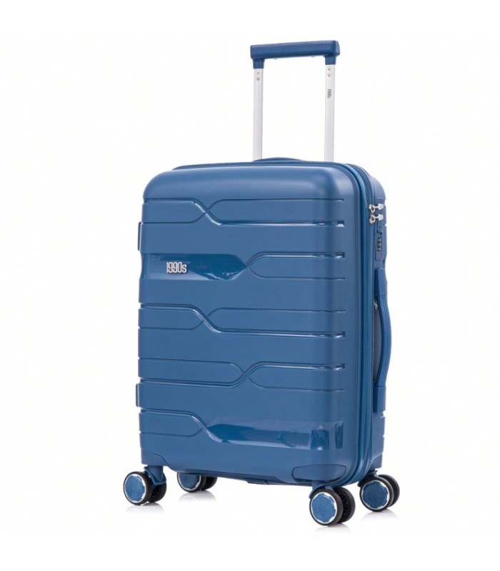 1990s Maleta de Cabina 55x38x22cm (44L) Polipropileno - Candado Incrustada - 20 Pulgadas - AzulMarino