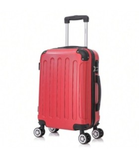 RAYKONG Maleta Cabina ABS 55x40x20cm (40L) - Trolley pequeña Equipaje de Mano - 4 Ruedas Dobles Giratorias 360ª - Rojo
