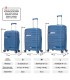 1990s Conjunto de mala expansível polipropileno 3 peças|Cabine 55x38x22cm|Médio 65cm|Grande 75cm - Azul-marinho