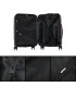 1990s Conjunto de mala expansível polipropileno 3 peças|Cabine 55x38x22cm|Médio 65cm|Grande 75cm - Preto