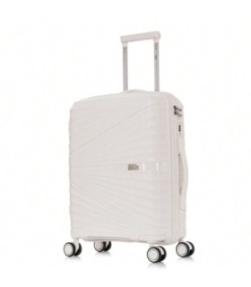 1990s Mala de cabine 55x39x21,5cm (46L) Polipropileno - Cadeado Embutido - 20 Polegadas - Branco