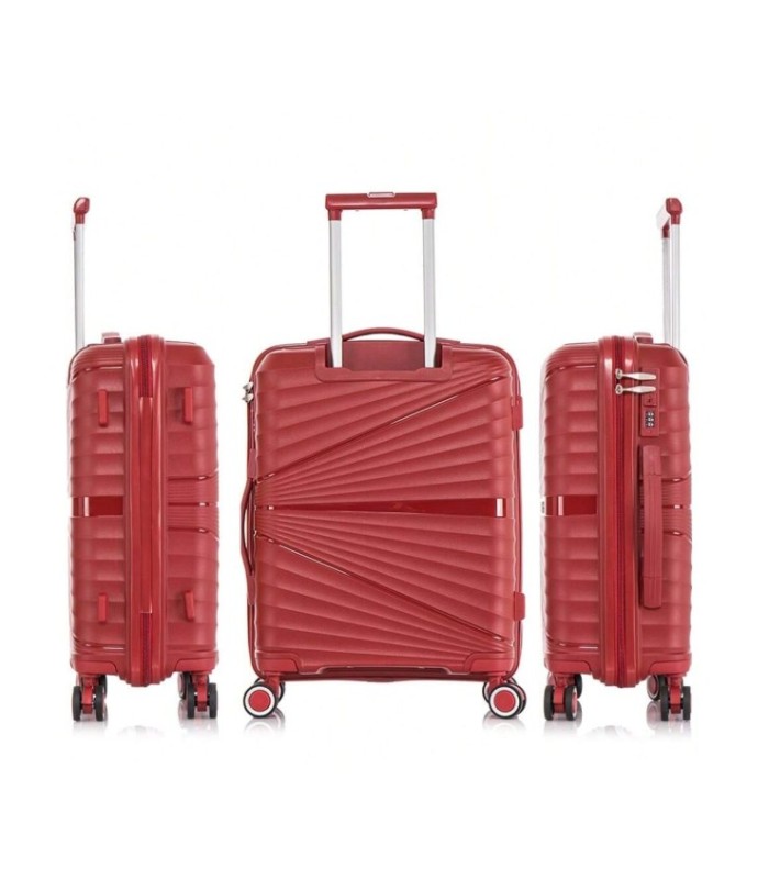 1990s Maleta de Cabina 55x39x21.5cm (46L) Polipropileno - Candado Incrustada - 20 Pulgadas - Burdeos