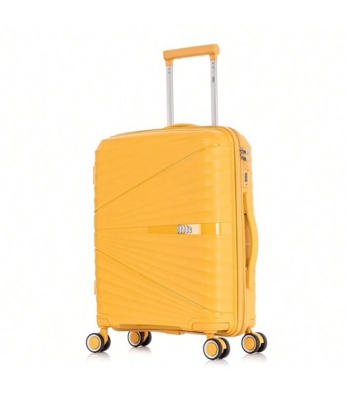 1990s Mala de cabine 55x39x21,5cm (46L) Polipropileno - Cadeado Embutido - 20 Polegadas - Amarelo