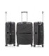 1990s Conjunto de mala expansível polipropileno 3 peças|Cabine 55x39x21,5cm|Média 65cm|Grande 75cm - Preto