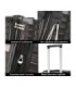 1990s Conjunto de mala expansível polipropileno 3 peças|Cabine 55x39x21,5cm|Média 65cm|Grande 75cm - Preto