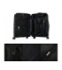 1990s Conjunto de mala expansível polipropileno 3 peças|Cabine 55x39x21,5cm|Média 65cm|Grande 75cm - Preto