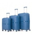 1990s Conjunto de mala expansível polipropileno 3 peças|Cabine 55x39x21,5cm|Média 65cm|Grande 75cm - Azul-marinho