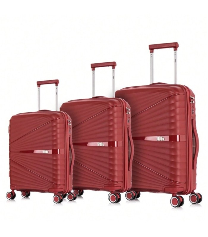 1990s Conjunto de mala expansível polipropileno 3 peças|Cabine 55x39x21,5cm|Média 65cm|Grande 75cm - Bordéus