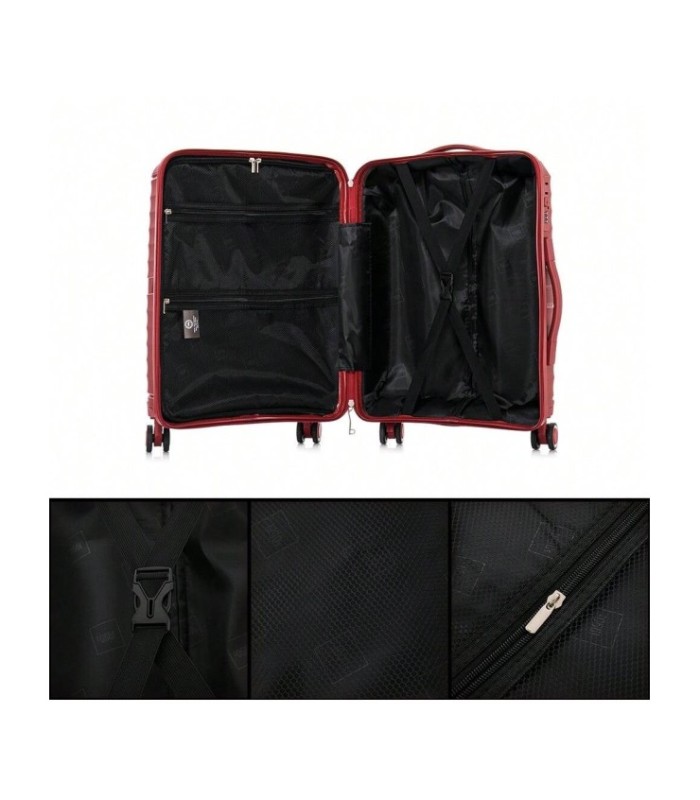 1990s Conjunto de mala expansível polipropileno 3 peças|Cabine 55x39x21,5cm|Média 65cm|Grande 75cm - Bordéus