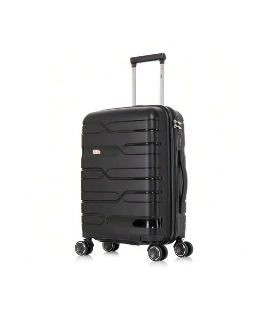 1990s Mala de Cabine 55x38x22cm (44L) | Polipropileno | Cadeado Embutido | Preto