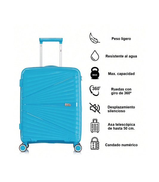 Maleta de Cabine 55x39x21,5 cm (46 L) | Polipropileno | Cadeado Integrado | Turquesa