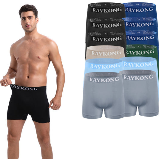 Cuecas boxer de homem em lycra 96% nylon sem costuras sem etiqueta muito elásticas roupa interior para homem pack de 12 cores sortidas