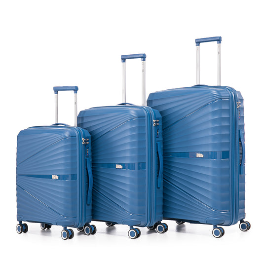 Juego de Maletas Expandibles Polipropileno 3 Piezas | Cabina 55cm + Mediana 65cm + Grande 75cm | AzulMarino