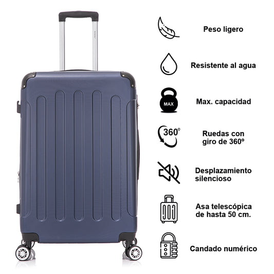 Mala Grande ABS Semirrígida 76x49x29cm (107L) - Azul-marinho