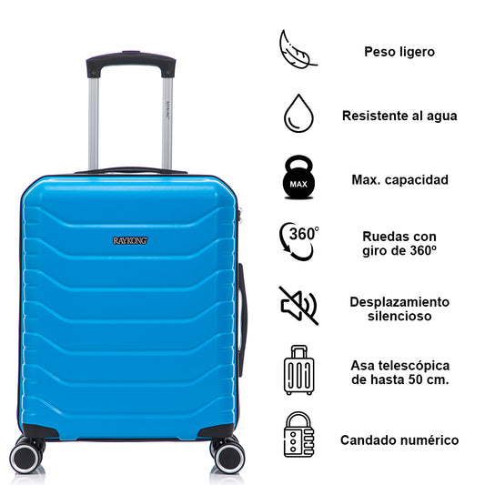 Maleta de cabina 55x40x20cm ABS+Policarbonato (40L) - Turquesa