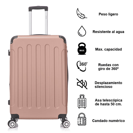 Mala Grande ABS Semirrígida 76x49x29cm (107L) - RosaDourado
