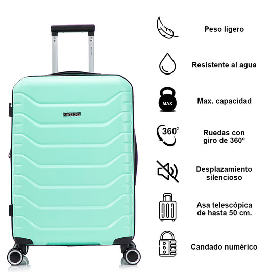 Mala Média Expansível em ABS+PC 66x45x27,50 cm - Menta