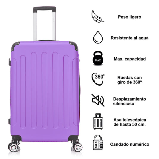 Mala Grande ABS Semirrígida 76x49x29cm (107L) - Roxo