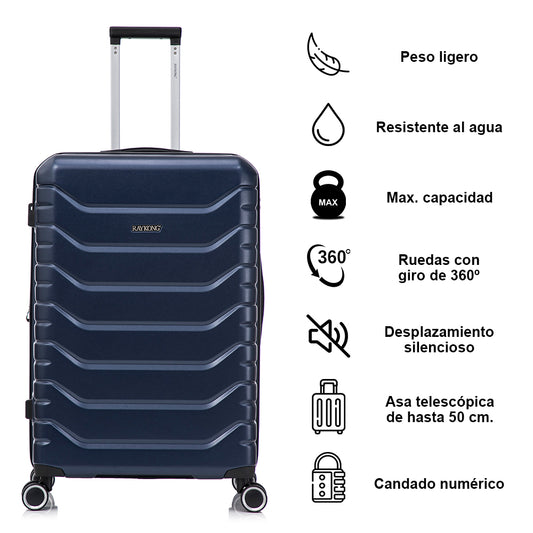Mala Grande Expansível ABS+PC 75x49x31cm - Azul-marinho