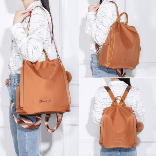 Mochila Antirrobo Impermeable para Mujer (13L) | Convertible en Bolso | Marron