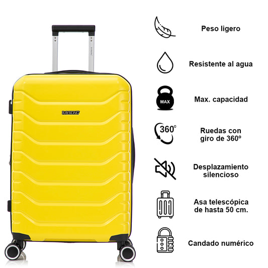Mala Média Expansível em ABS+PC 66x45x27,50 cm - Amarelo