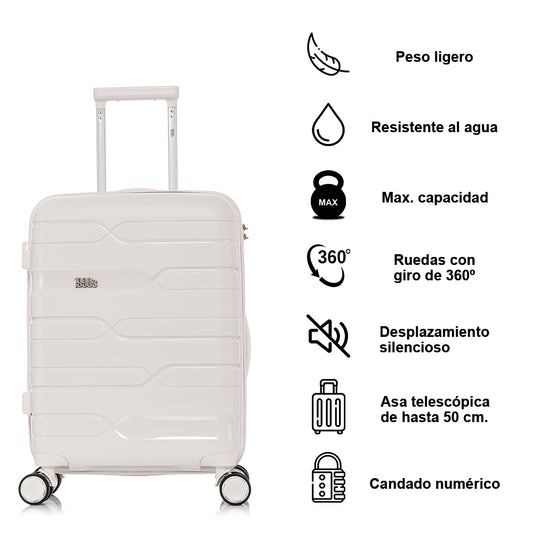 Maleta Grande Expandible Polipropileno 75cm (117L) | Blanco