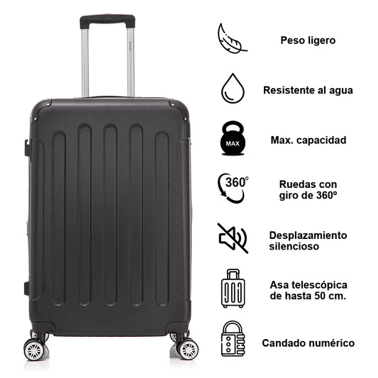 Mala Grande ABS Semirrígida 76x49x29cm (107L) - Preto