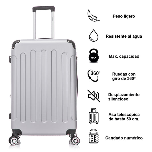 Mala Grande ABS Semirrígida 76x49x29cm (107L) - Prateada
