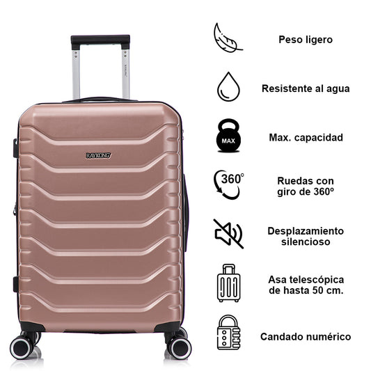 Mala Grande Expansível ABS+PC 75x49x31cm - Rosa Dourado