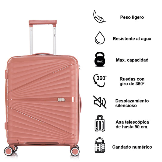 Maleta Grande Expandible Polipropileno 75cm (117L) | RosaDorado
