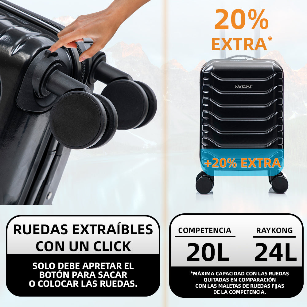 Maleta Cabina Negro vista 2