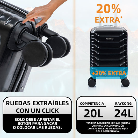 Maleta Cabina Negro vista 2