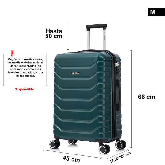 Mala Média Expansível em ABS+PC 66x45x27,50 cm - Verde