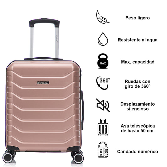 Maleta de cabina 55x40x20cm ABS+Policarbonato (40L) - Rosa Dorado