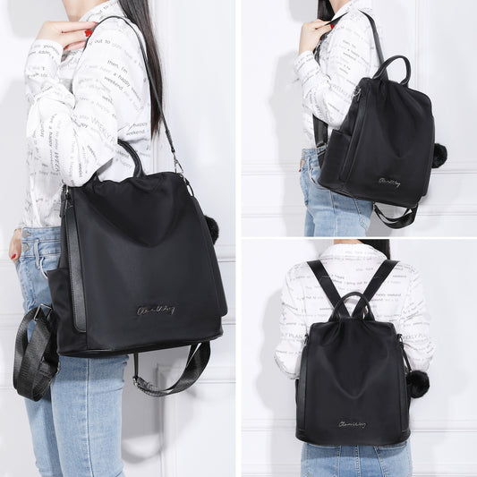 Mochila Antirrobo Impermeable para Mujer (13L) | Convertible en Bolso | Negro