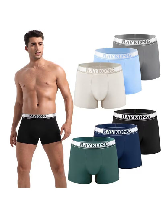 Cuecas boxer para homem 95% algodão pack de 6 roupa interior confortável respirável (cor variada)