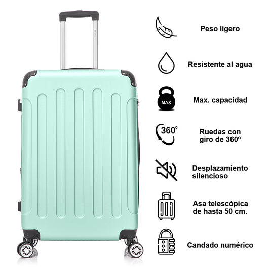 Mala Grande ABS Semirrígida 76x49x29cm (107L) - Menta