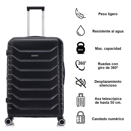 Mala Grande Expansível ABS+PC 75x49x31cm - Preta