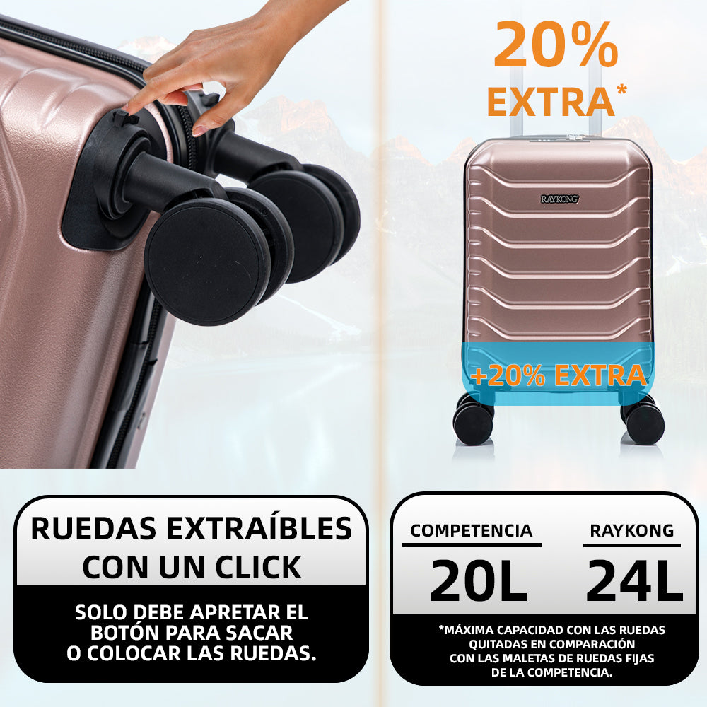 Maleta Cabina RosaDorado vista 2