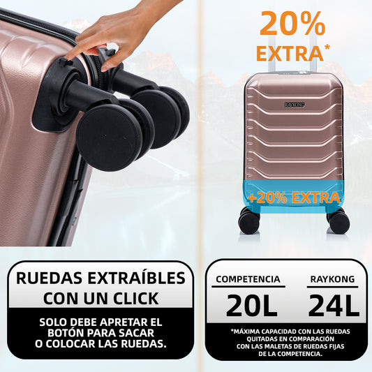 Maleta Cabina RosaDorado vista 2