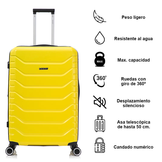 Mala Grande Expansível ABS+PC 75x49x31cm - Amarelo